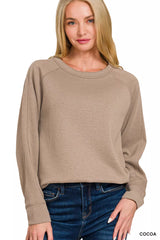 Zenana Scuba Round Neck Sweatshirt OutfitFlow