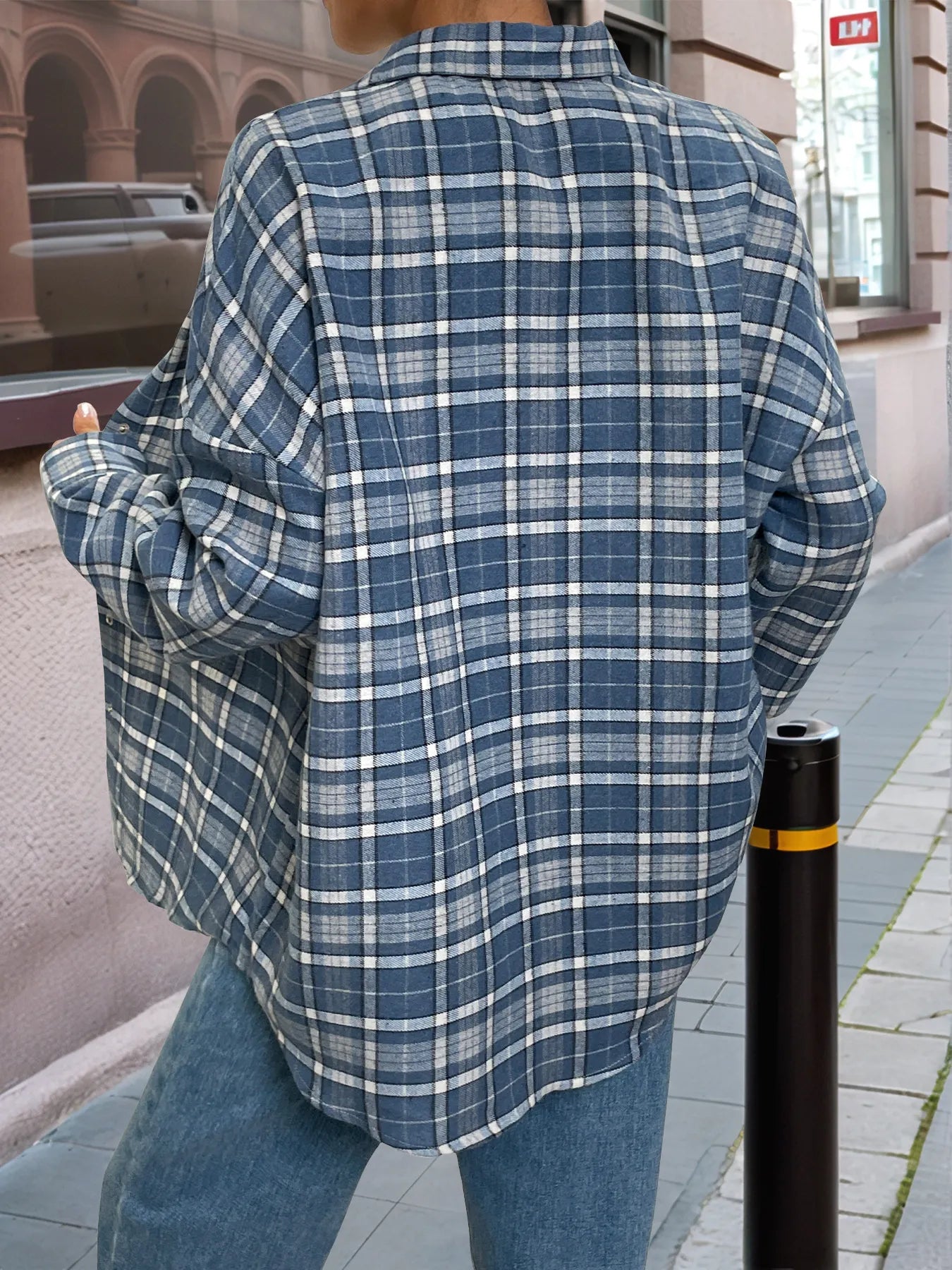 Plaid Button Up Long Sleeve Shirt OutfitFlow
