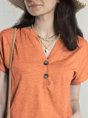 Notched Short Sleeve T-Shirt OutfitFlow