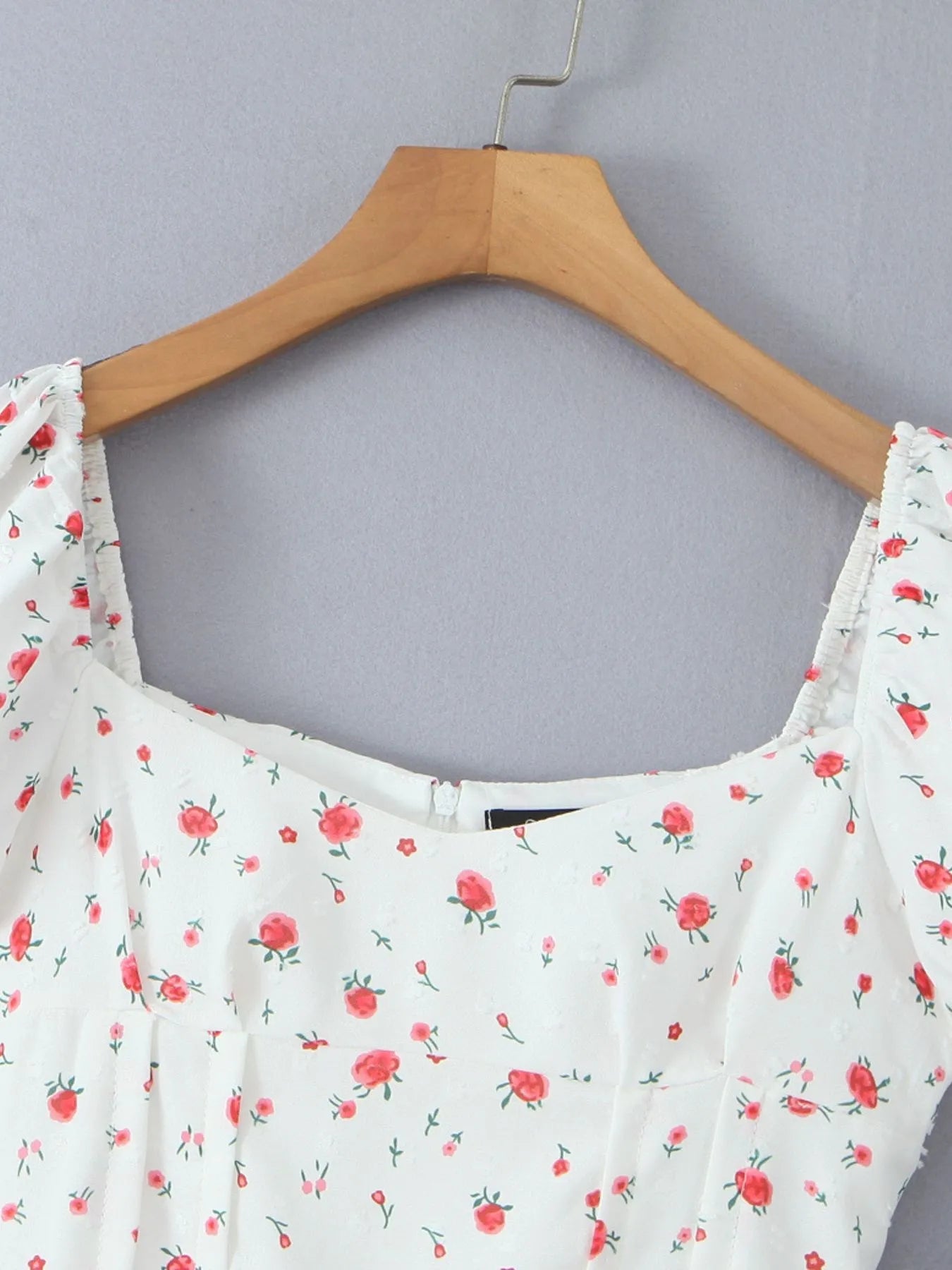 Printed Puff Sleeve Layered Dress OutfitFlow