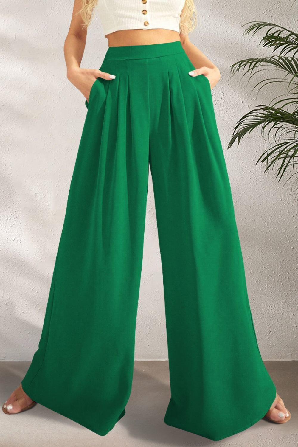 Outfit Flow - FAM-FAM High Waist Wide Leg Pants