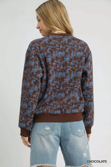 Umgee Scenic Print Cropped Sweatshirt OutfitFlow