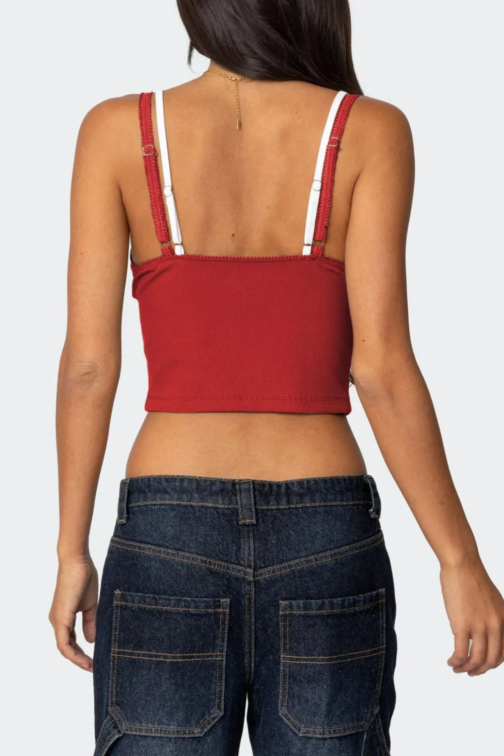 Lace Detail V-Neck Cami OutfitFlow