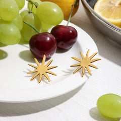 18K Gold-Plated Starburst Stud Earrings OutfitFlow