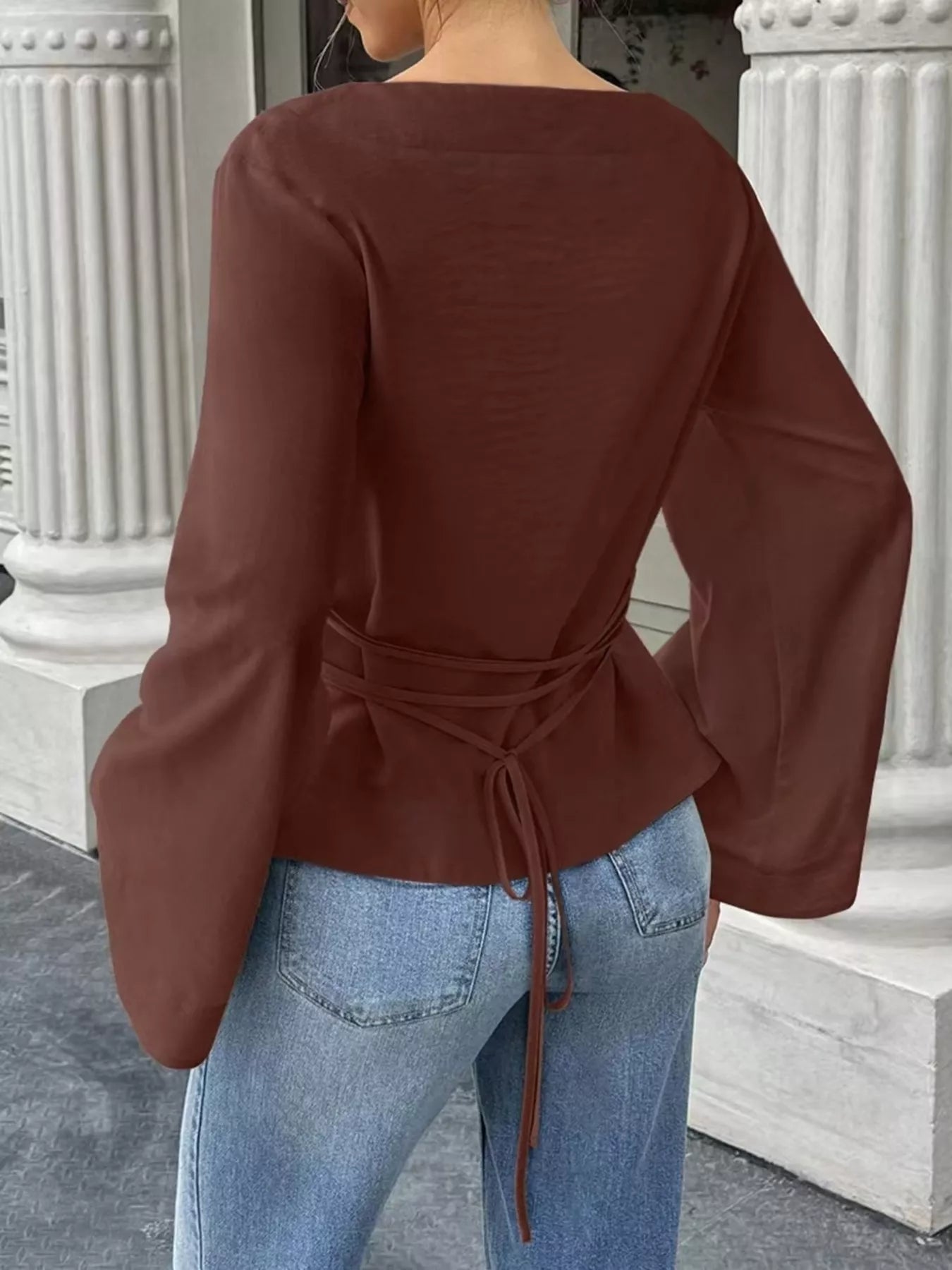 Tied Long Sleeve T-Shirt OutfitFlow