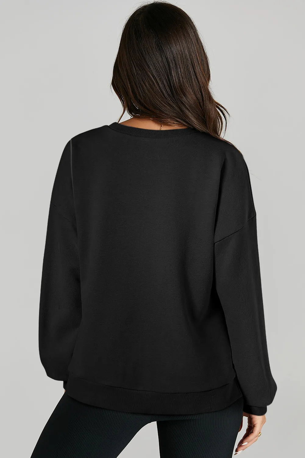 Outfit Flow - High-Low Round Neck Long Sleeve Sweatshirt