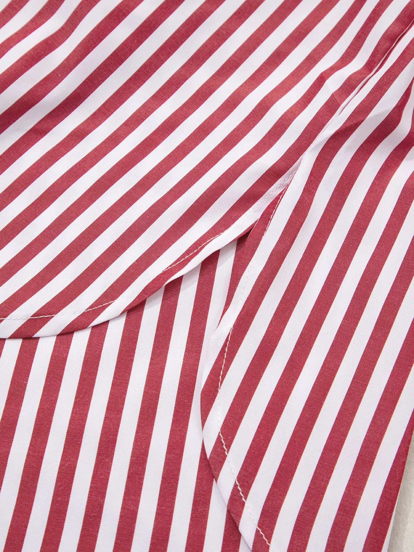 Striped Button-Up Long Sleeve Shirt OutfitFlow