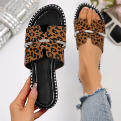 Open Toe Flats Sandals Brown OutfitFlow
