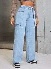 Wide Leg Jeans with Pockets