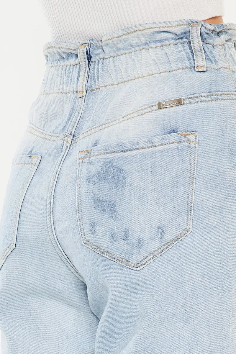 Kancan Open Pack Paperbag Mom Jeans OutfitFlow