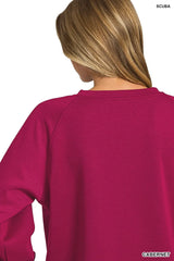 Zenana Scuba Crewneck Sweatshirt and Pants Set Trendsi