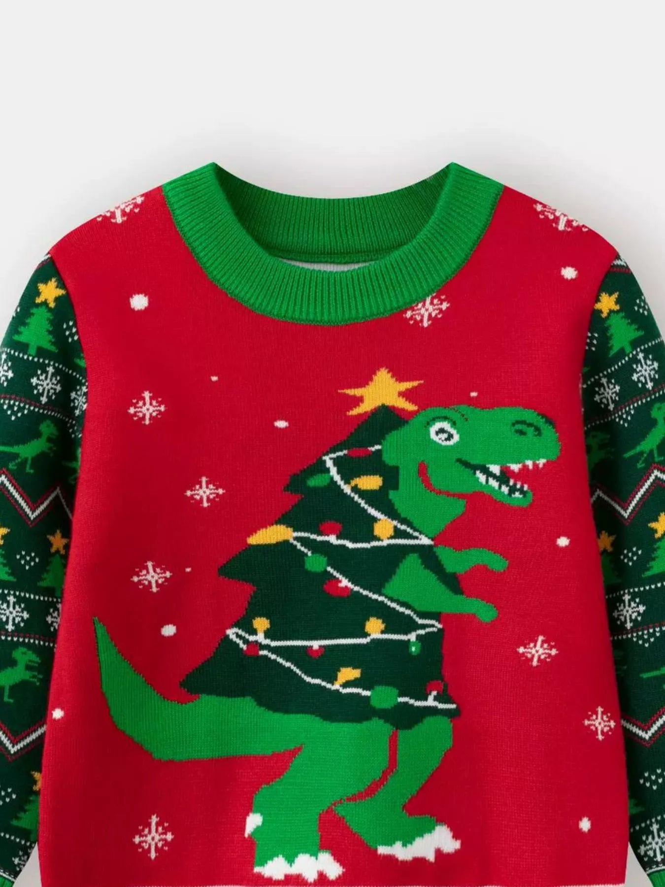 Children's Christmas Tree Round Neck Sweater OutfitFlow