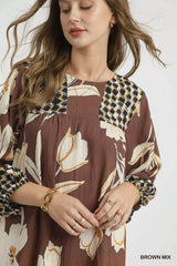 Umgee Floral High-Low Babydoll Dress Trendsi