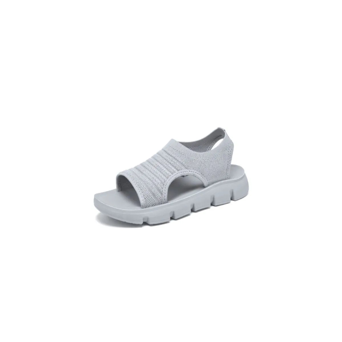 Open Toe Platform Sandals Gray OutfitFlow