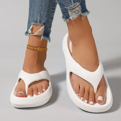 Toe Post Platform Sandals White OutfitFlow