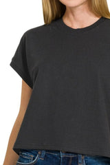 Zenana Premium Cotton Relaxed Crop Tee OutfitFlow