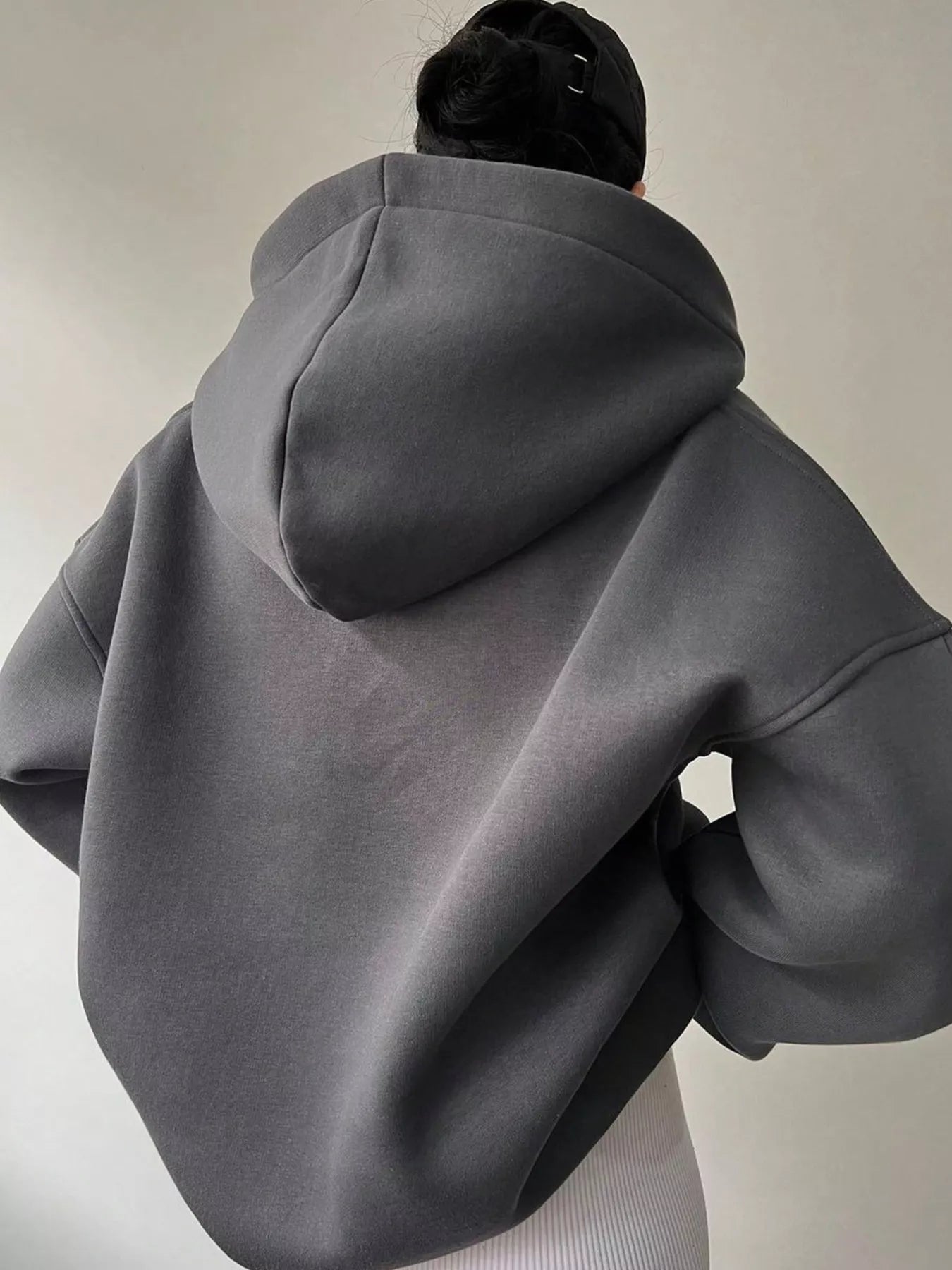 Dropped Shoulder Long Sleeve Sweatshirt OutfitFlow