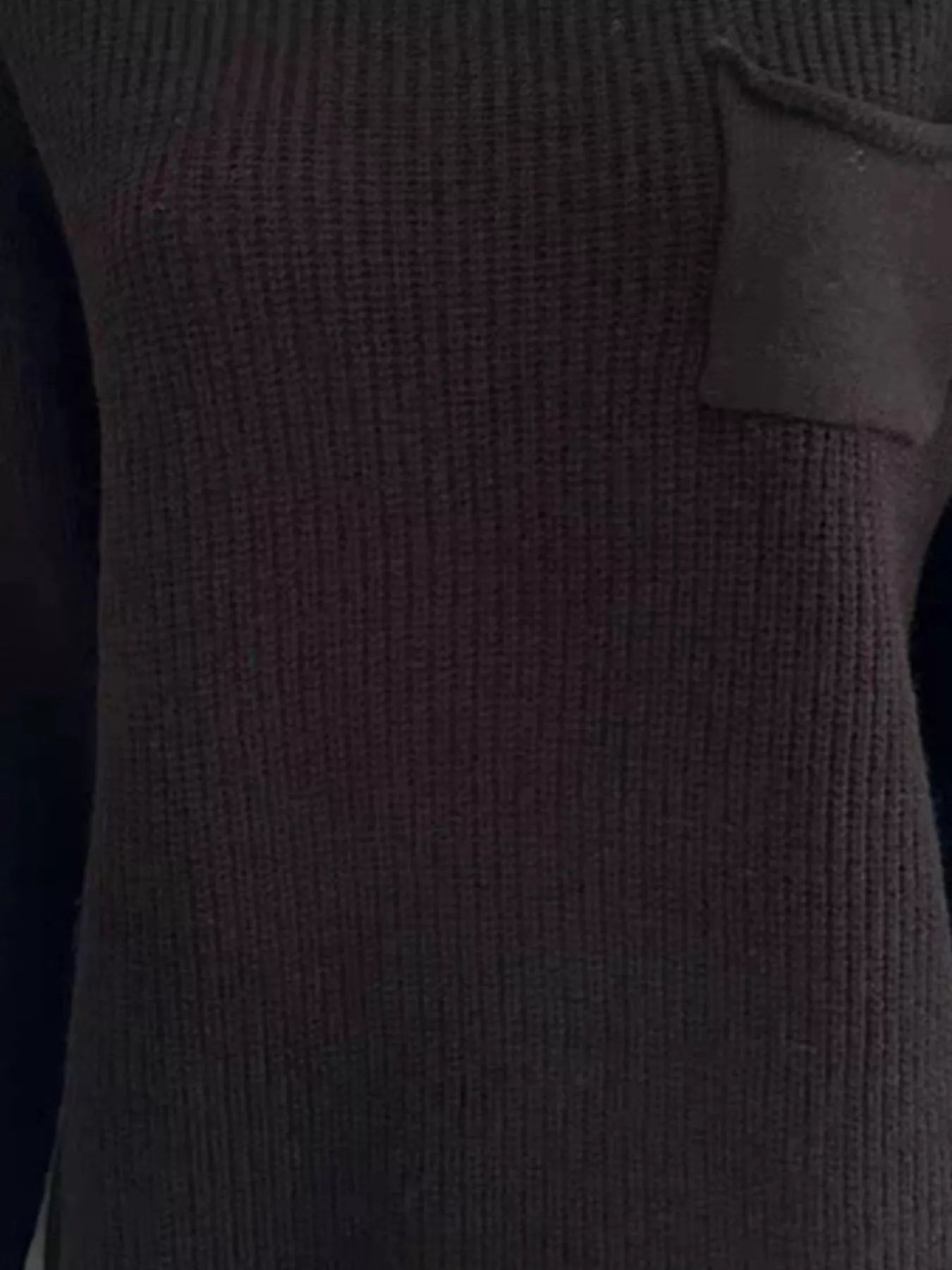 Pocket Detail Dropped Shoulder Sweater OutfitFlow