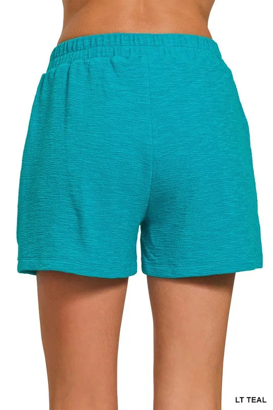 Zenana Cotton Slub Shorts OutfitFlow