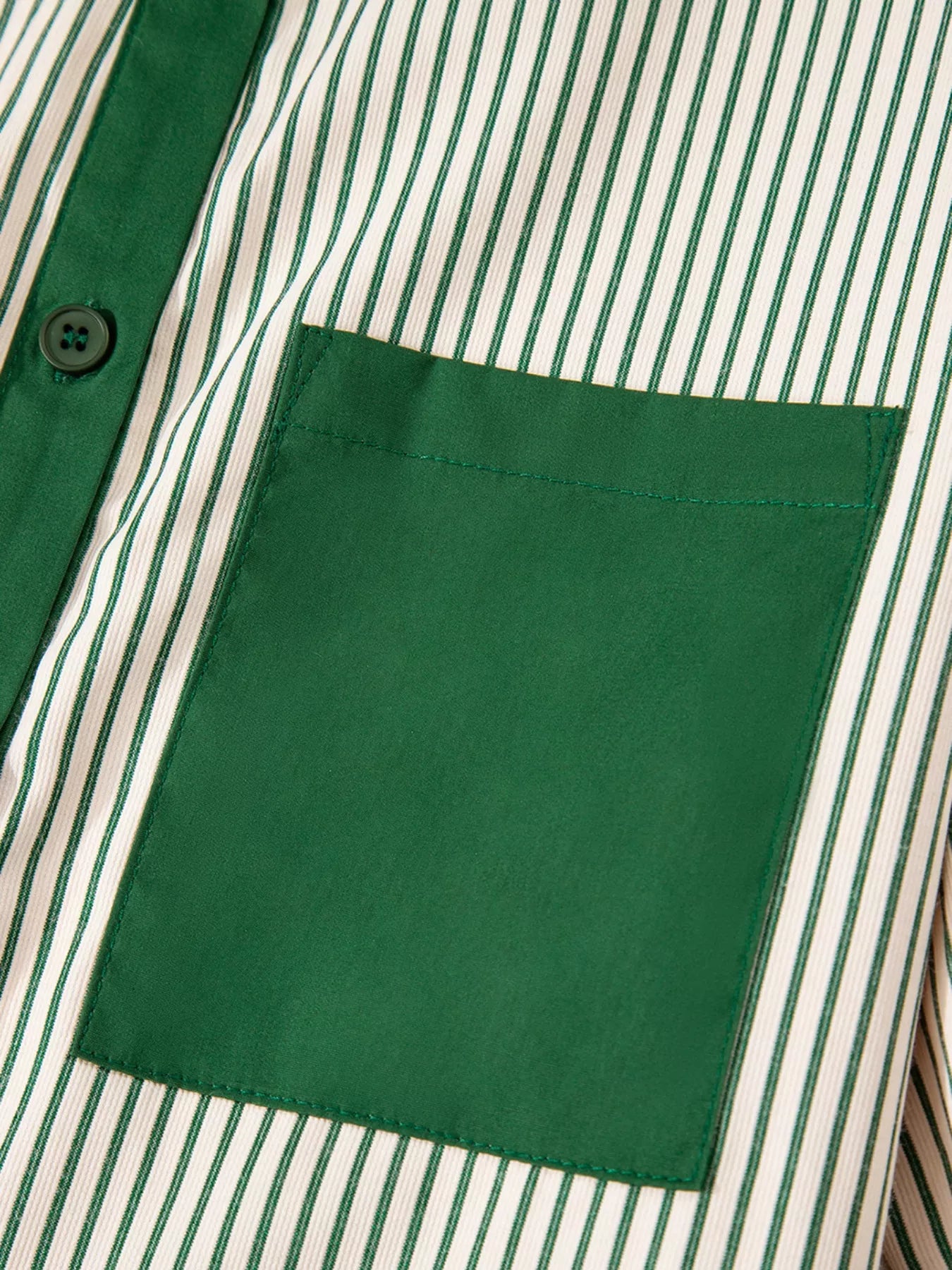 Stripe Color Block Patchwork Shirt Collar Button Down Puff Sleeve Mini Dress Trendsi