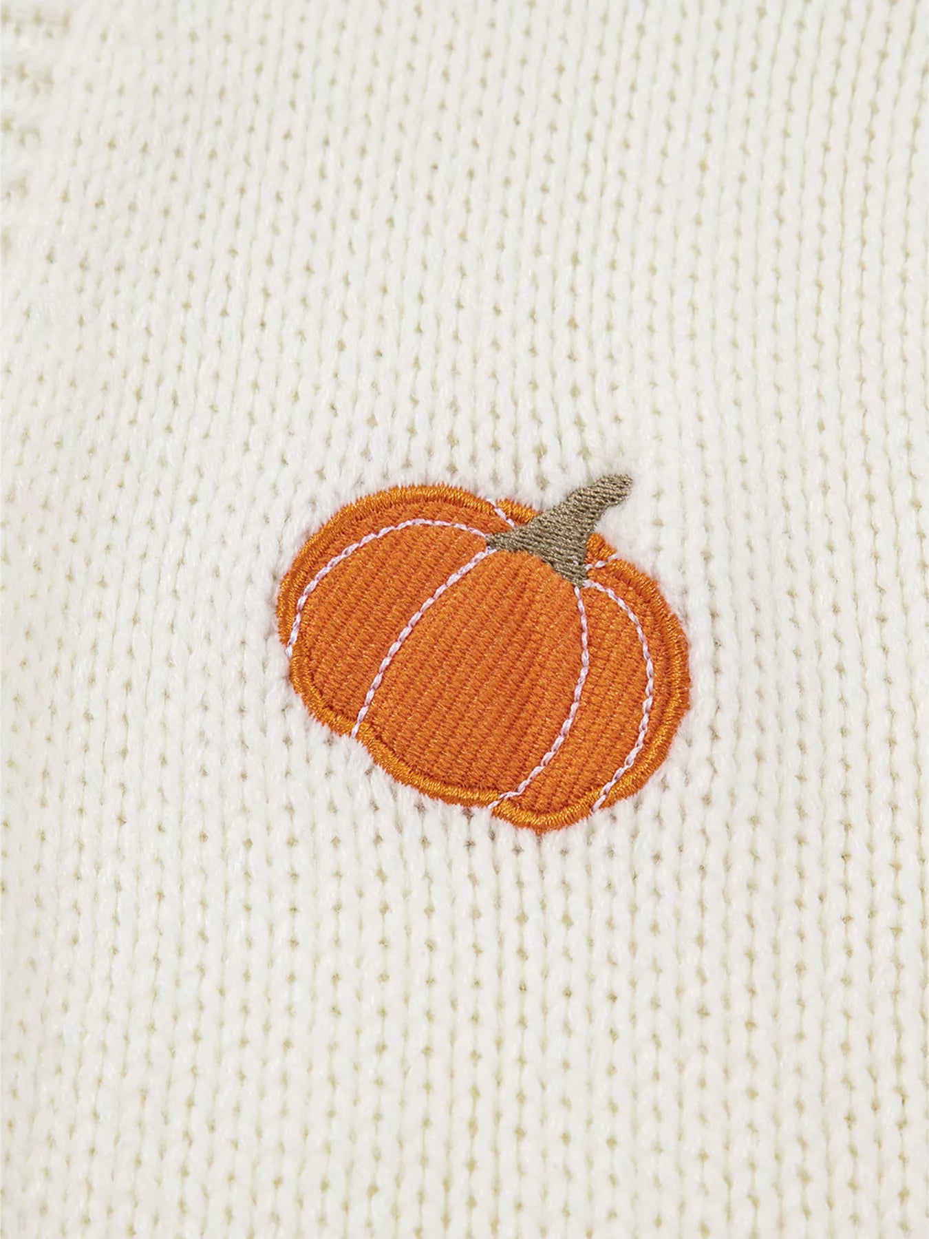 Halloween Pumpkin Embroidered Knit Cardigan OutfitFlow