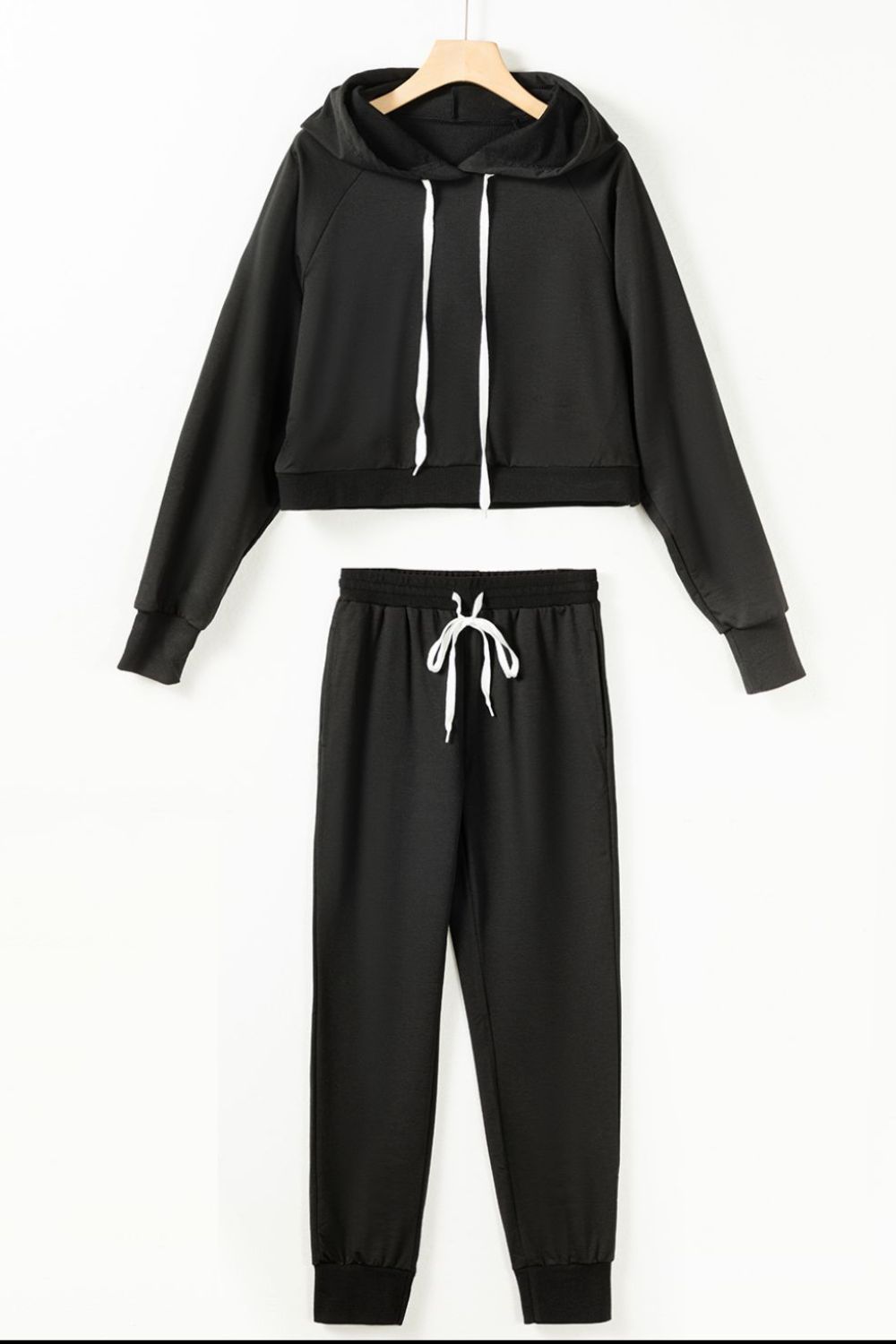 Outfit Flow - Drawstring Hoodie and Pocketed Pants Set