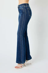 Judy Blue Full Size Hw Angled Side Seam Detail Flare Jeans Plus Size OutfitFlow