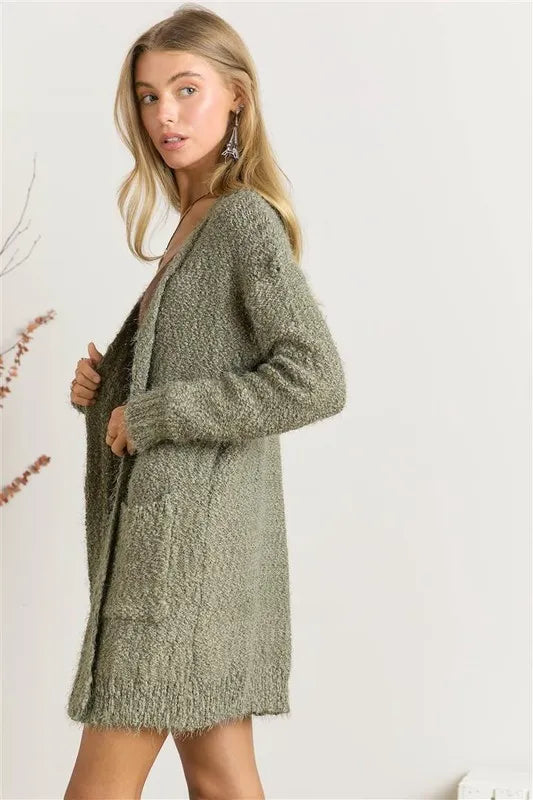 ADORA Comfy Fuzzy Sweater Cardigan OutfitFlow