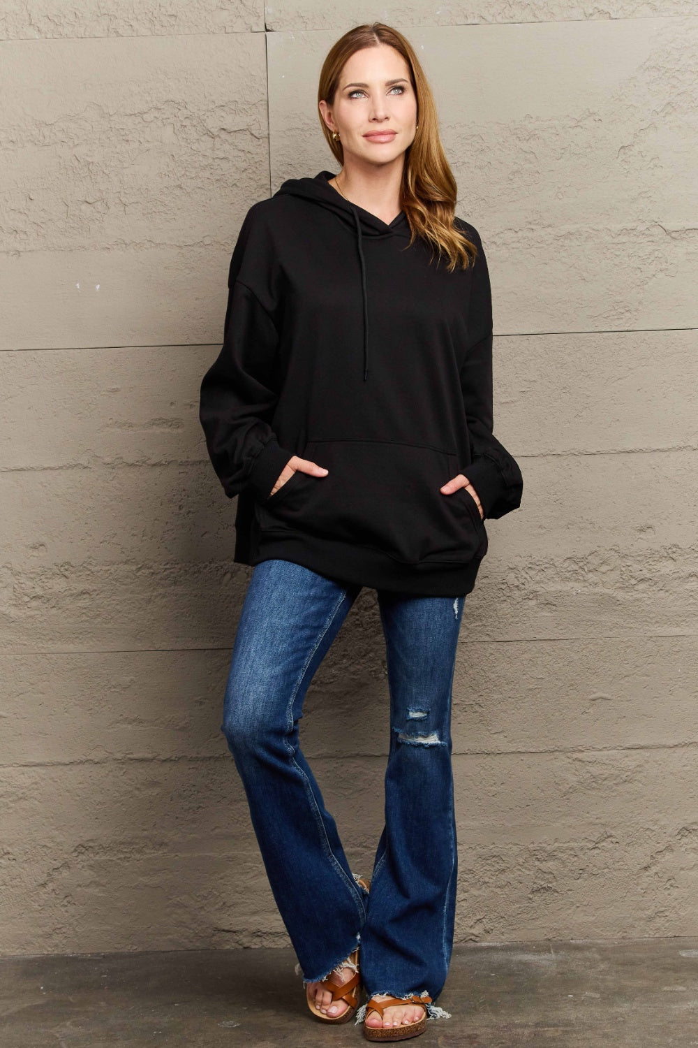 Outfit Flow - Full Size Long Sleeve Dropped Shoulder Hoodie