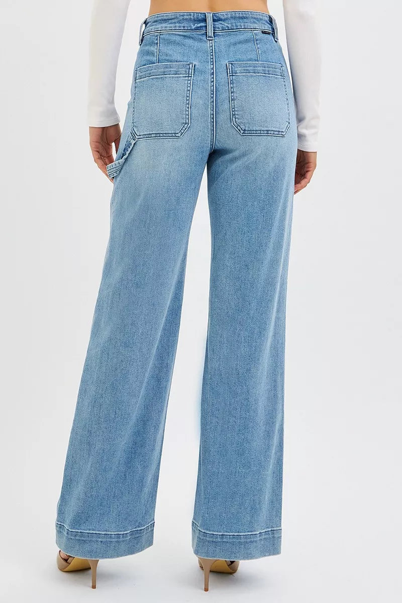RISEN Full Size High Rise Straight Leg Jeans with Front Pockets Plus Size OutfitFlow