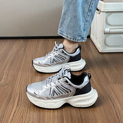 Lace-Up Platform Athletic Shoes OutfitFlow