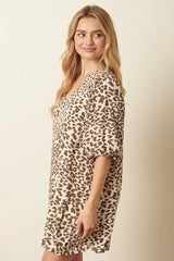 Mittoshop Animal Print Puff Sleeve Mini Dress OutfitFlow
