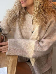 Textured Knit Button-Down Cardigan OutfitFlow