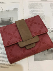 PU Leather Wallet Burgundy One Size OutfitFlow