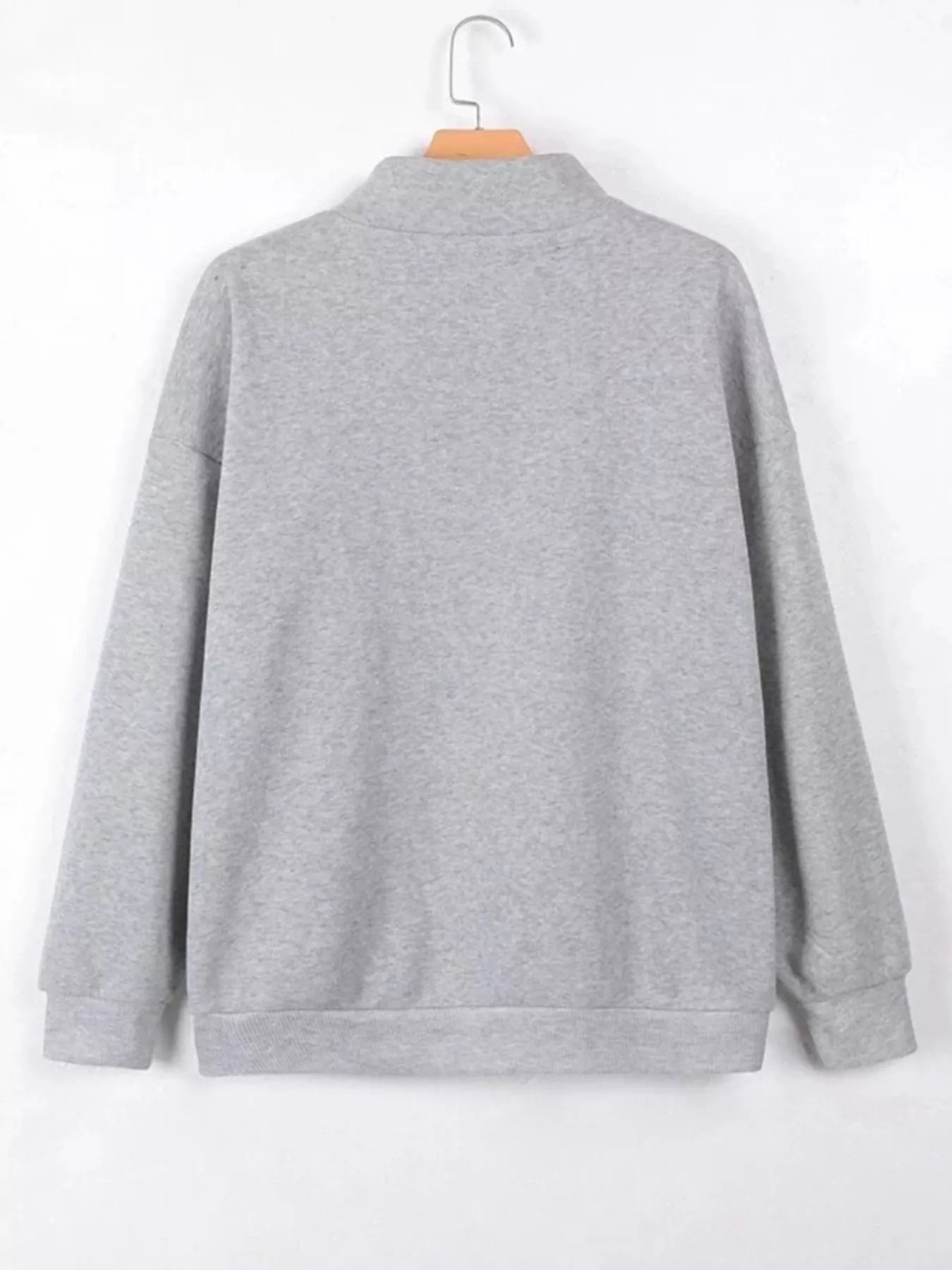Zip-Up Collar Sweatshirt with Pocket OutfitFlow