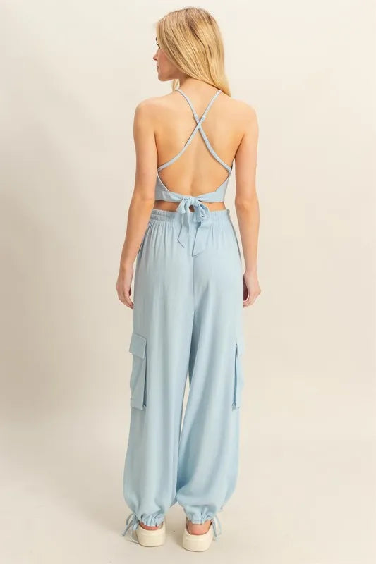 HYFVE Crop Top and Cargo Pants Set OutfitFlow