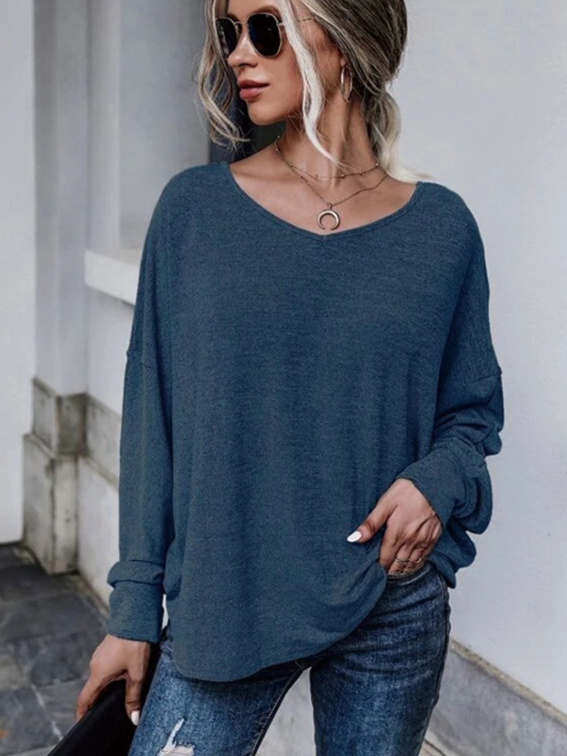 Outfit Flow - Full Size Double Tie Drop Shoulder Long Sleeve T-Shirt