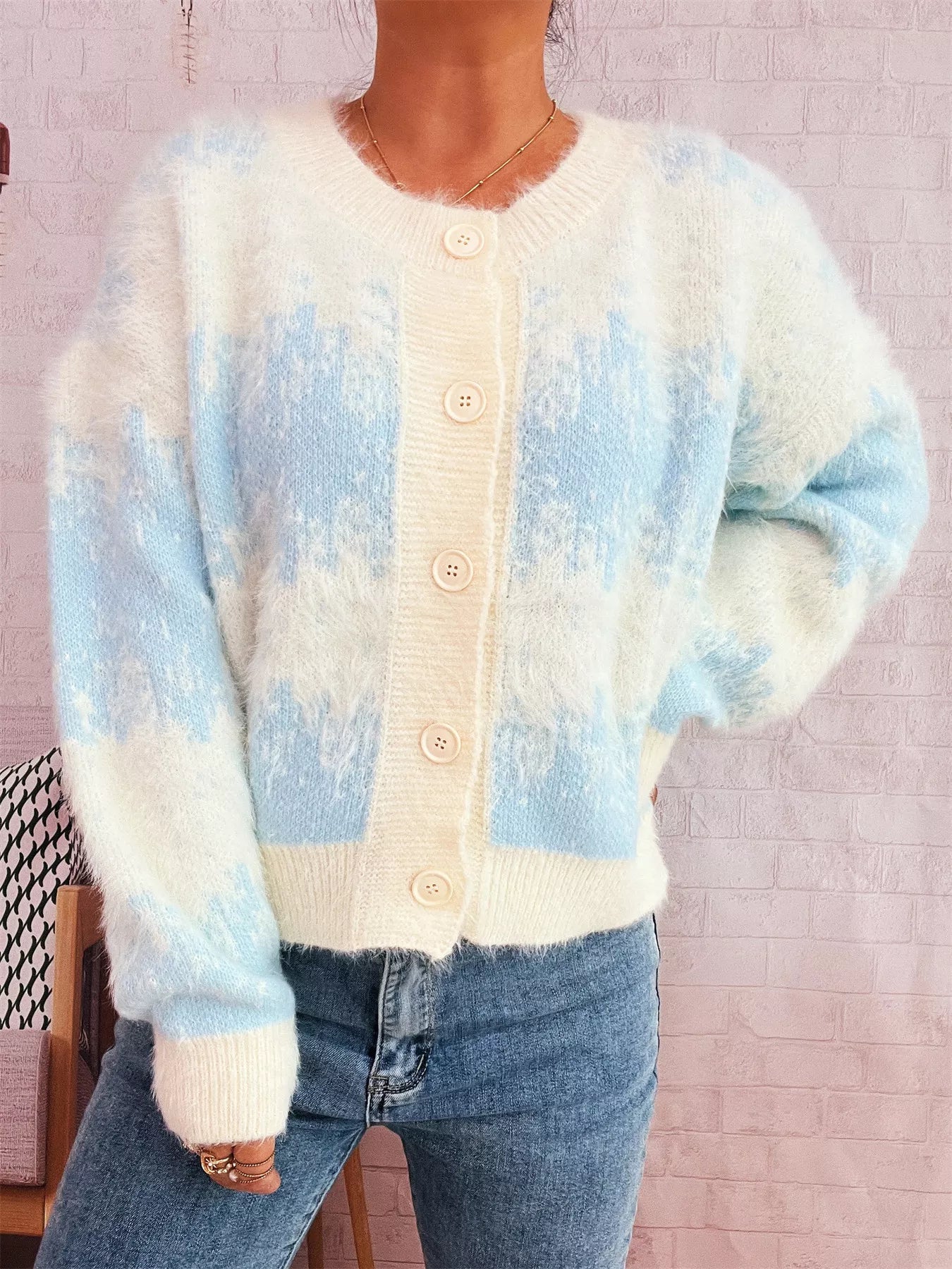 Ribbed Hem Button Up Cardigan OutfitFlow