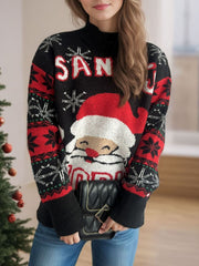 Outfit Flow - Santa Mock Neck Long Sleeve Sweater