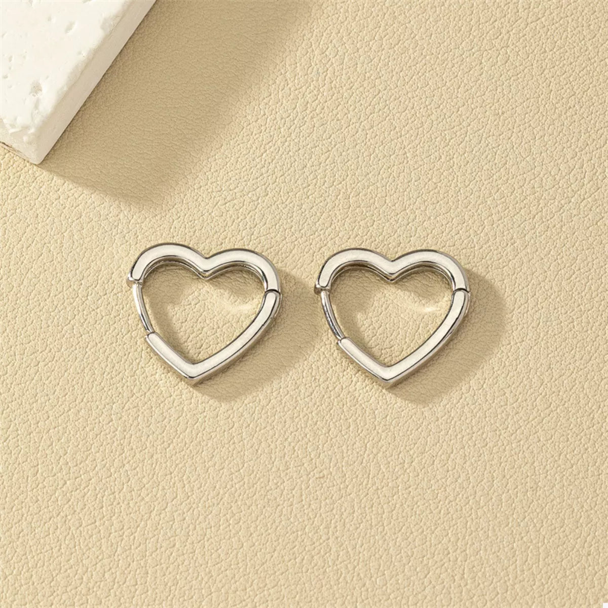 Alloy Heart Shape Hoop Earrings OutfitFlow