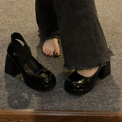 Square Toe Block Heels Pumps OutfitFlow