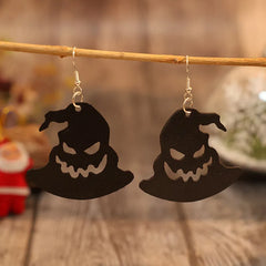 PU Leather Hat Shape Earrings Black One Size OutfitFlow