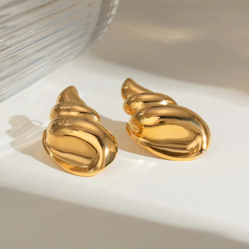 18K Gold-Plated Conch Earrings OutfitFlow