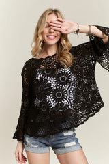 ADORA Bell Sleeve Crochet Top OutfitFlow