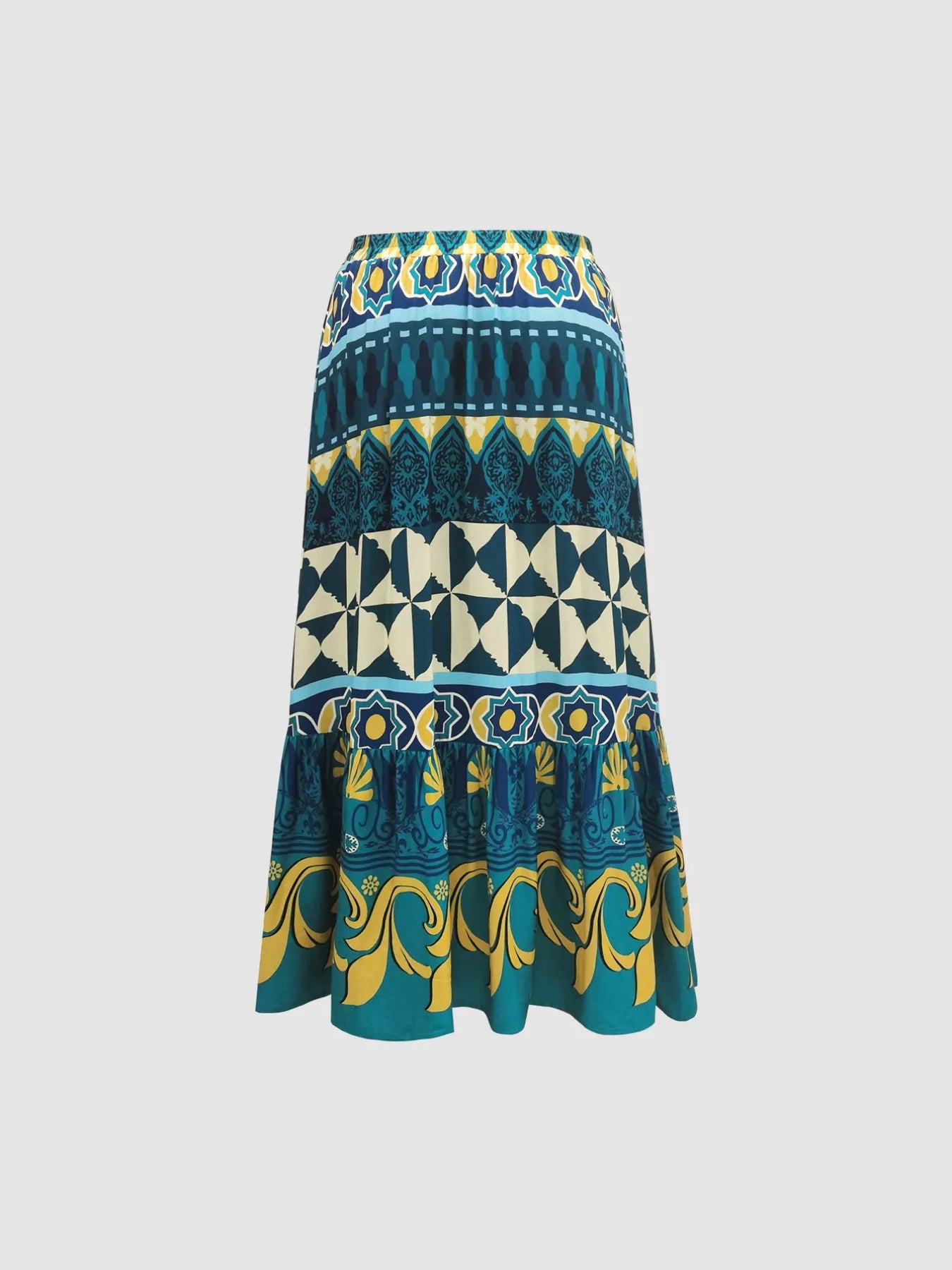 Plus Size Printed Maxi Skirt OutfitFlow