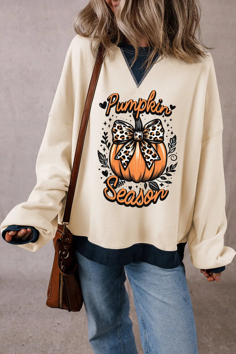 Outfit Flow - Pumpkin Graphic Long Sleeve Sweatshirt