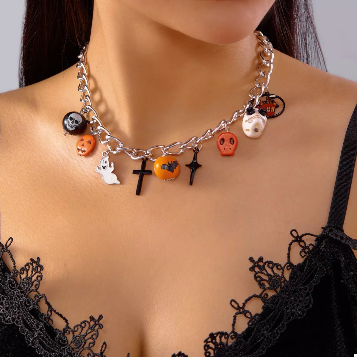 Halloween Charm Chain Necklace OutfitFlow