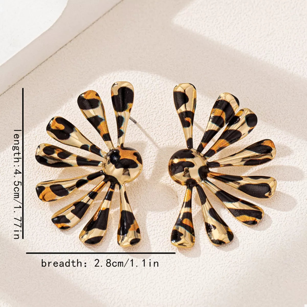 Leopard Print Fan-Shaped Earrings OutfitFlow