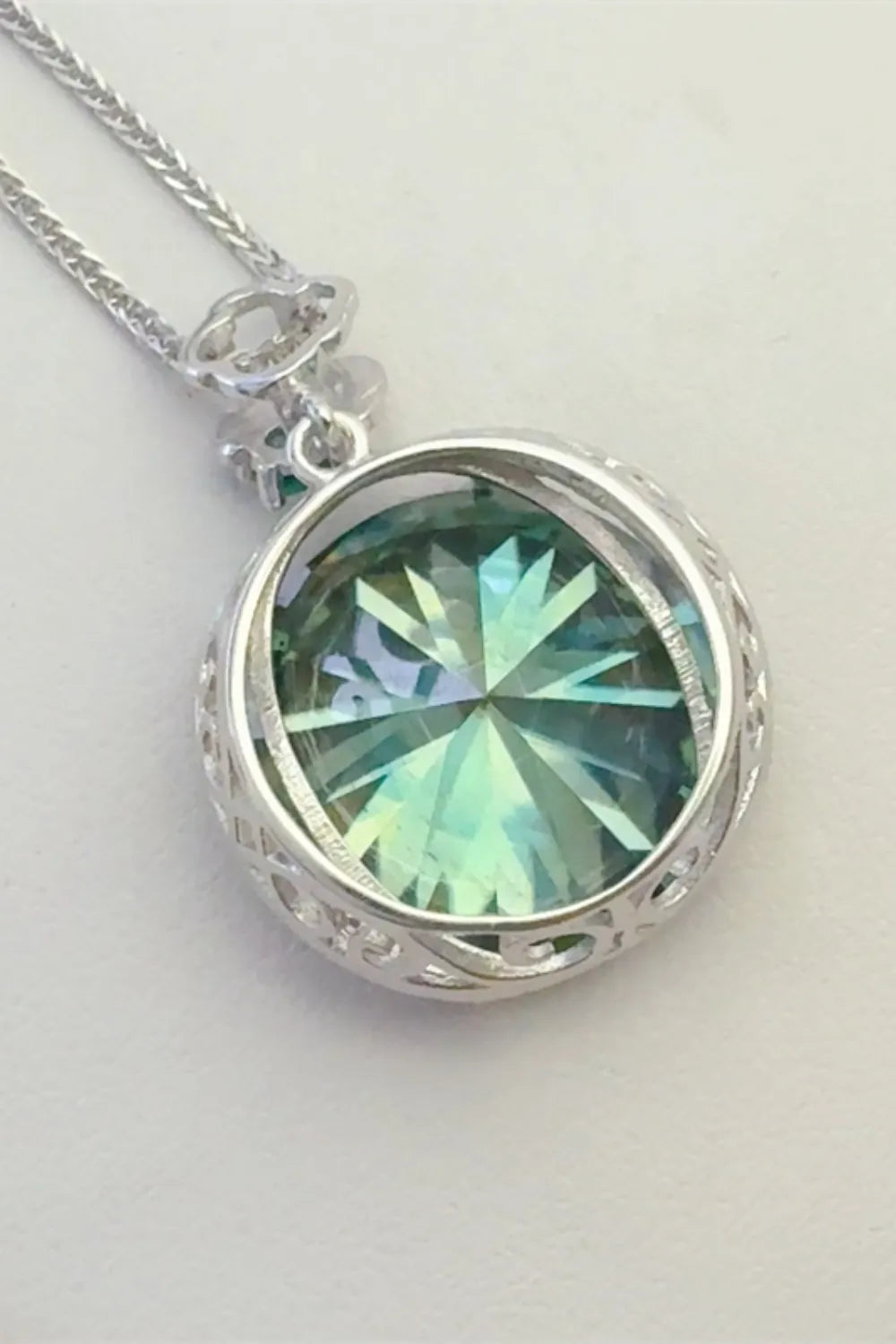 20 Carat Moissanite 925 Sterling Silver Pendant Necklace OutfitFlow