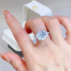 5 Carat Moissanite 925 Sterling Silver Ring Silver OutfitFlow